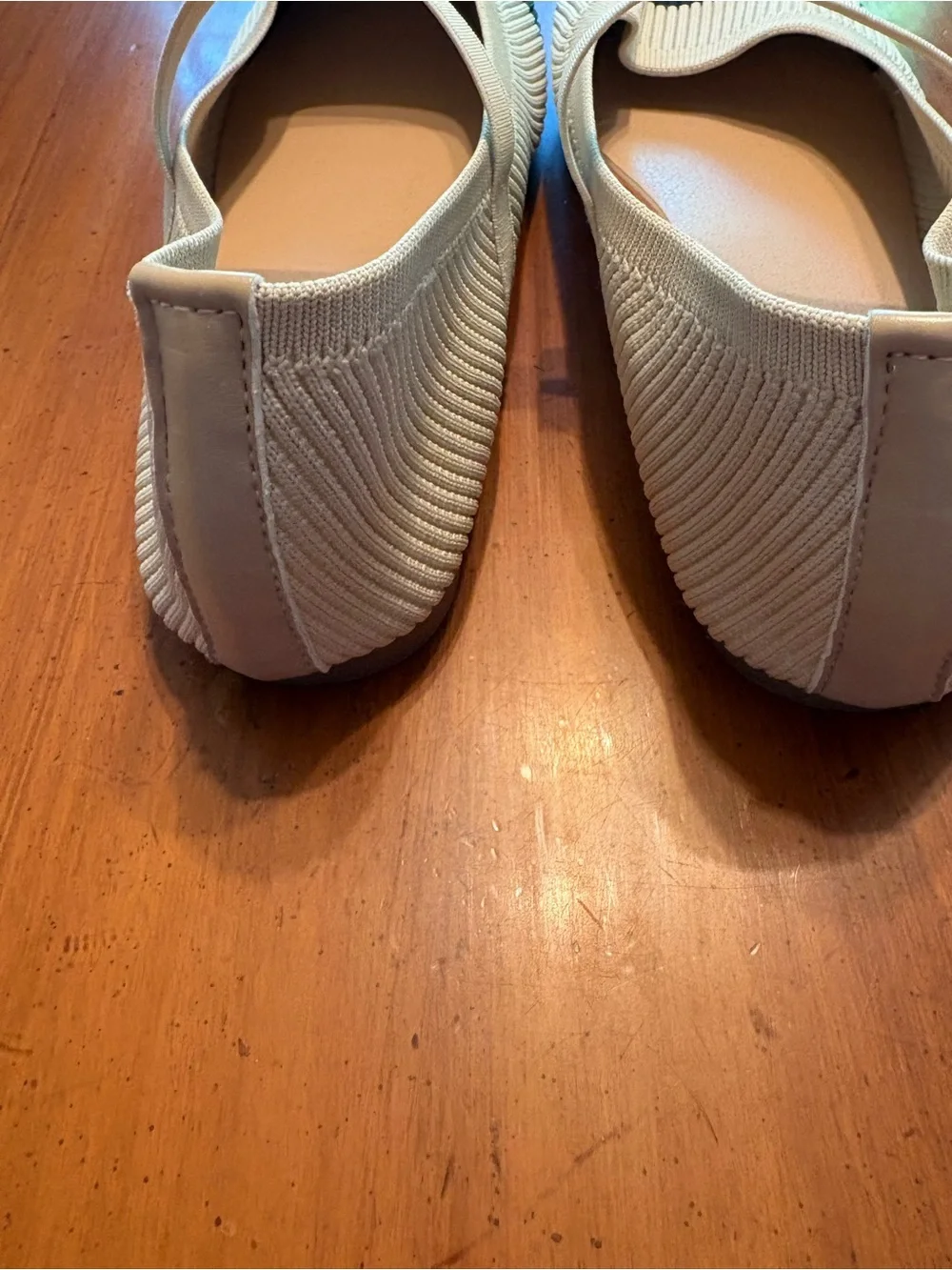 Cream & Black Knit Mary Jane Flats